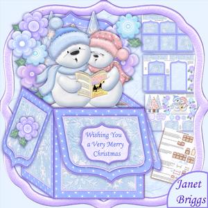 Singing Snowmen Christmas Pop Up Box Card 7.5"