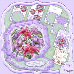 Lily Bouquet Large Easel Card Kit & Pyramage 7.5"