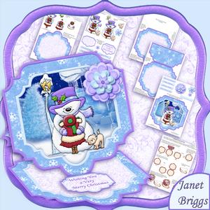 Hugging Snowman Christmas Large Easel Card Kit 7.5"