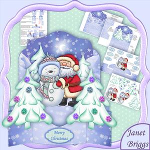 Santa Hugs 3D Pop Up Card Kit & Decoupage
