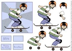Skateboard Kid Topper & Decoupage