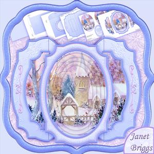 Snowy Church Christmas Double Pop Out Card Kit