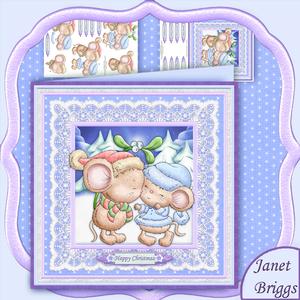Mistletoe Christmas Mice 8x8 Mini Kit & Decoupage
