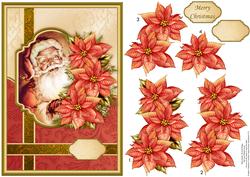 Jolly Santa Vintage Christmas Card Topper & Decoupage