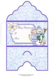 Christmas Money Wallet Snowman Hugs