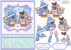 Christmas Robin Couple Card Topper & Decoupage