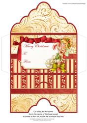 Candy Cane Fairy Christmas Money Wallet Envelope