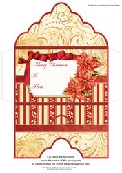 Pretty Poinsettia Christmas Money Wallet Envelope