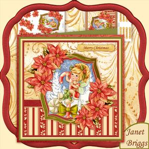 Christmas Candy Cane Fairy 8x8 Mini Kit with Decoupage
