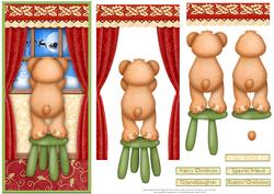 Ted Waiting for Santa Dl or Trifold Topper