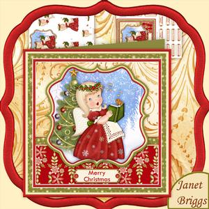 Carol Singing Angel 7x7 Christmas Mini Kit & Decoupage