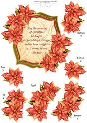 Christmas Poinsettia & Verse Card Topper & Decoupage