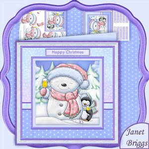 Christmas Cheer Snowman Mini Kit with Decoupage