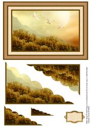 Autumnal Swans Wavy Corner Stacker