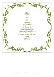 8x8 Christmas Insert & Verse 2 in Green Christmas Tree Shape