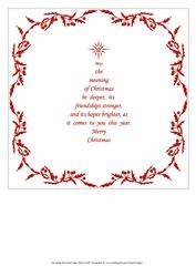 8x8 Christmas Insert & Verse 2 in Red Christmas Tree Shape