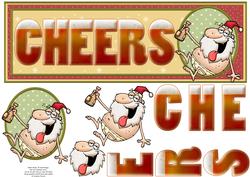 Christmas Beer Cheers at the Pub Large Dl & Decoupage
