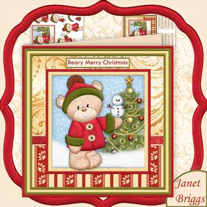 Barclay Bear & Snowman Christmas Mini Kit & Decoupage