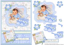 New Baby Boy & Bootees Vintage Decoupage