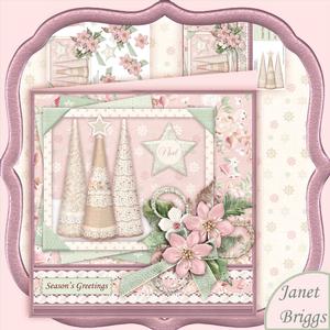 Lace Christmas Trees 8x8 Mini Kit & Decoupage