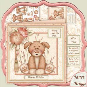 Have a Wuffly Day 8x8 Card Mini Kit & Decoupage