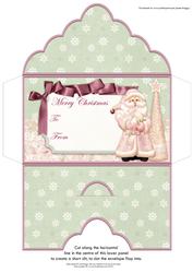 Christmas Money Wallet Shabby Chic Santa