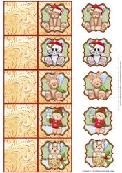 Cute Christmas Gift Tags in Gold & Red