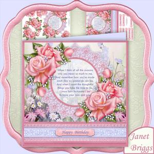 Pink Roses with Verse 8x8 Mini Kit & Decoupage