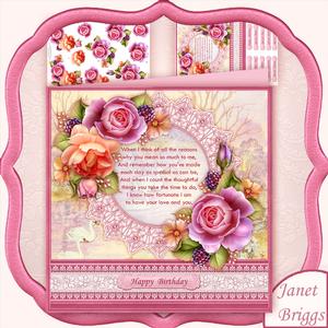 English Roses with Verse 8x8 Mini Kit & Decoupage