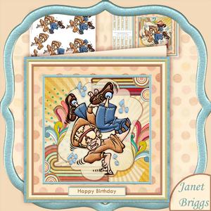Hip Hop Break Dancer 8x8 Mini Kit & Decoupage