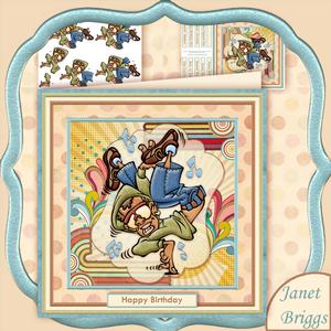 Hip Hop Break Dancer 2 8x8 Mini Kit & Decoupage