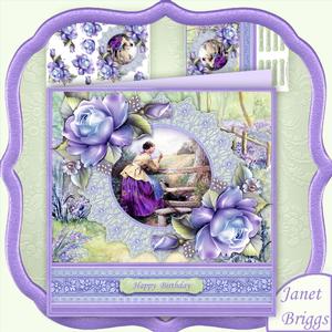 Lady & Dog Waiting at the Fence Mini Kit & Decoupage