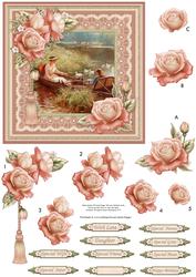 The Boating Lake & Roses Card Topper & Decoupage