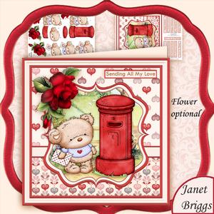 Sending Teds Love 8x8 Mini Kit & Decoupage Optional Flower