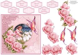 Feeding the Rabbits Card Topper & Decoupage