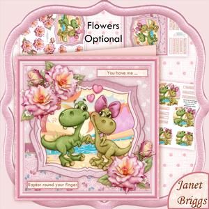 Jurassic Love 8x8 Mini Kit & Decoupage or Pyramage