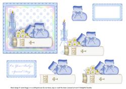 Christening Boy Topper & Decoupage