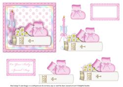 Christening Girl Topper & Decoupage