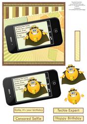Censored Selfie Humorous Smart Phone Quick Card