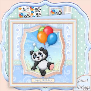 Panda & Balloons 8x8 Mini Kit & Decoupage