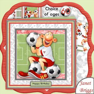 Football Fanatic Red 8x8 Mini Kit & Decoupage for Men