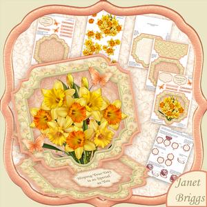 Daffodils Large Easel Card Kit & Decoupage 7.5"