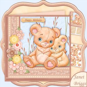 Mummy Bear 7.5x7.5 Decoupage Mini Kit