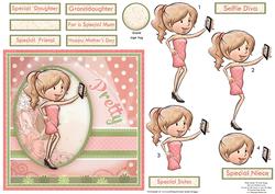 Selfie Diva Card Topper & Decoupage