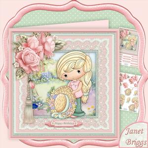 Izzy's Bonnet 8x8 Easter or Birthday Mini Kit with Decoupage