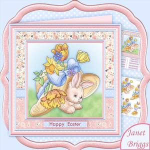 Easter Bunny & Bonnet 8x8 Mini Kit & Decoupage