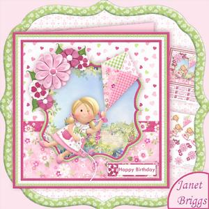 Up Up and Away 8x8 Birthday Girl Mini Kit & Decoupage