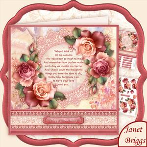 Say It with Roses 8x8 Mini Kit, Decoupage & Verse