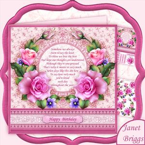 Pink Spring Rose & Verse 8x8 Mini Kit & Decoupage