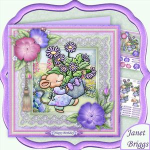 Mouse & Plant Pot 8x8 Mini Kit & Decoupage